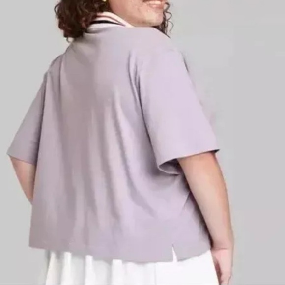 Women's Plus Size Short Sleeve Rugby Shirt - Wild Fable - Picture 3 of 4